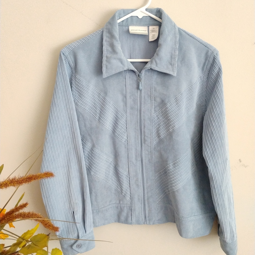 ALFRED DUNNER Women's Blue Corduroy Jacket